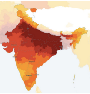 Air Quality Index of Indian Cities graph
