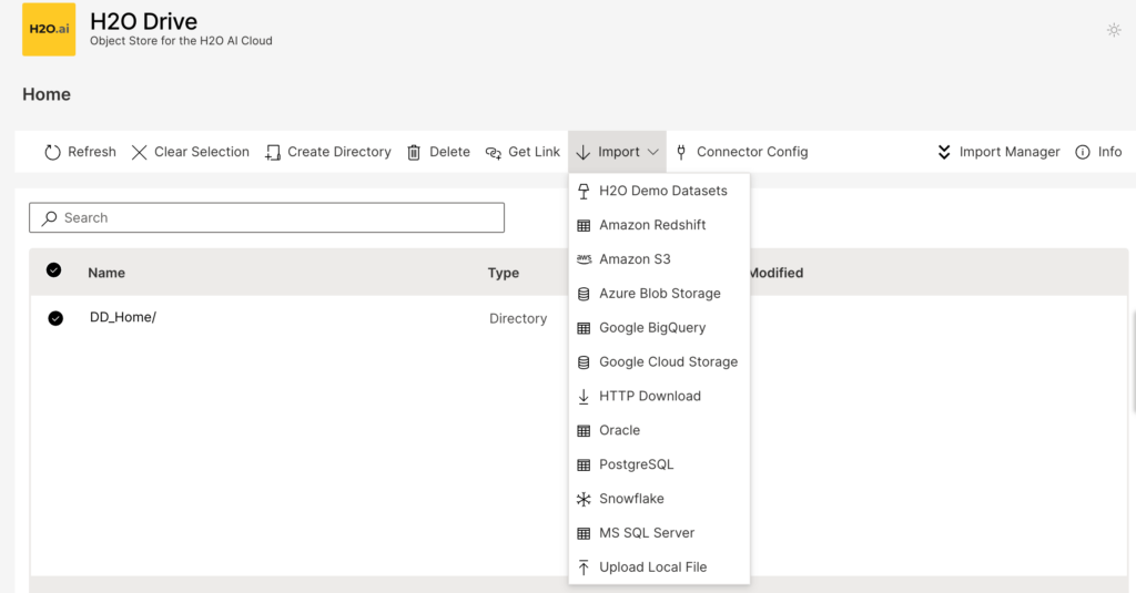 H2O Drive/H2O Exchange Store v0.7.2 (currently only available as a preview for Hybrid Cloud users on AWS)