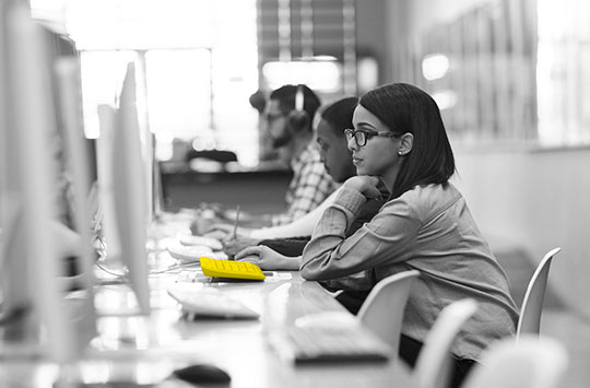 Student working at computer