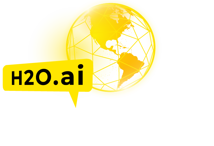 h2o.ai hackathon logo with yellow glowing world icon