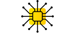 black icon for IT governance with a yellow background gradient color square