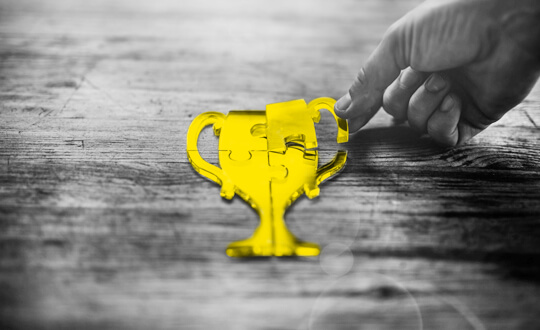 Trophy shaped puzzle