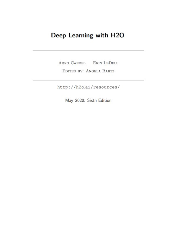 Cover image for Deep Learning with H2O