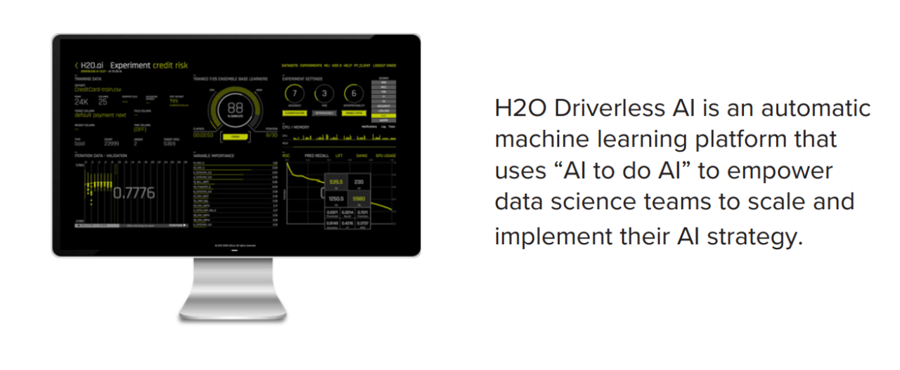 Driverless AI dashboard