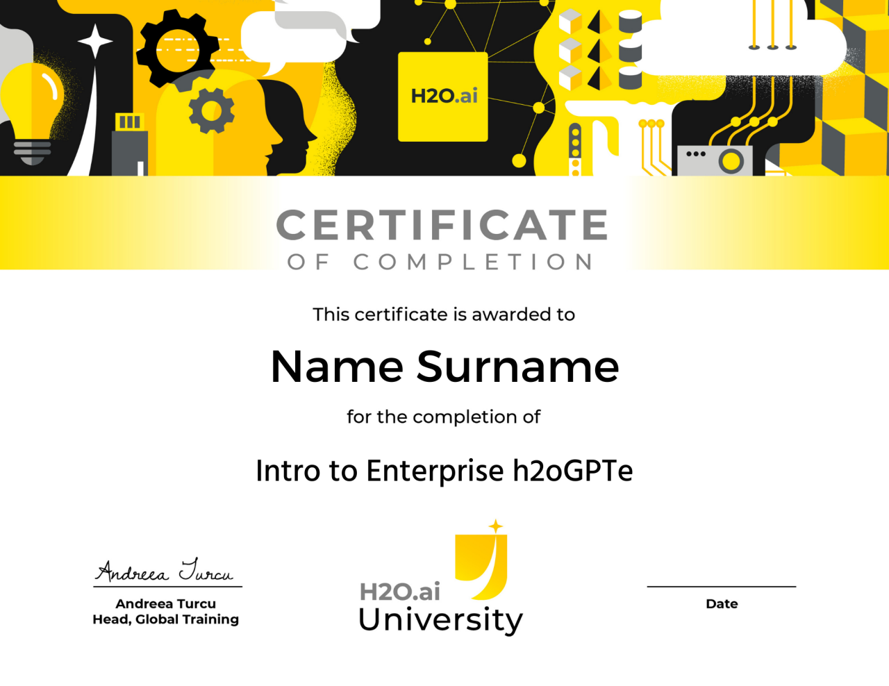Certificate-University-Template - 14 H2O.ai Certificate